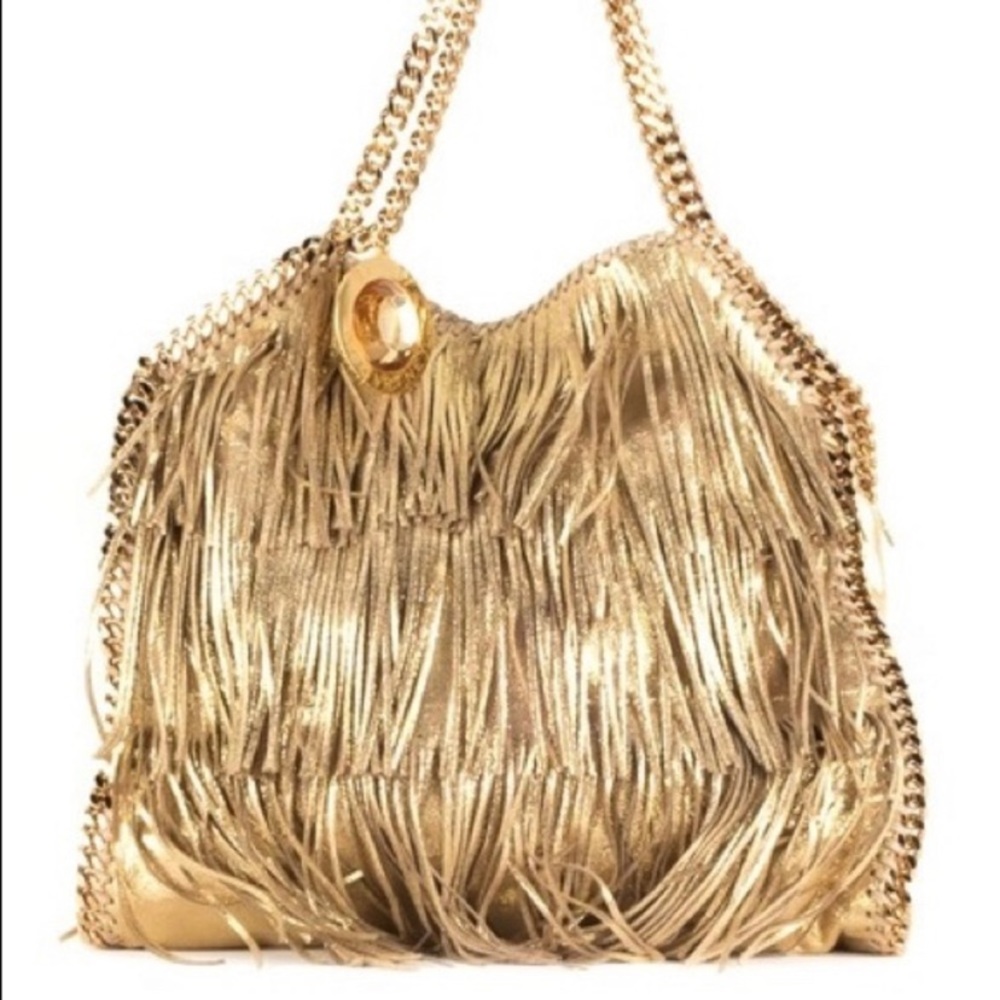 Stella McCartney Gold Fringe Falabella Tassel Tote Bag